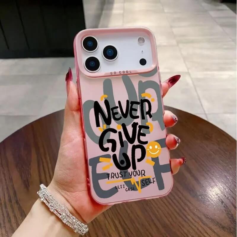 Pink Never Give Up Quote Phone Case Pink Never Give Up Quote Phone Case