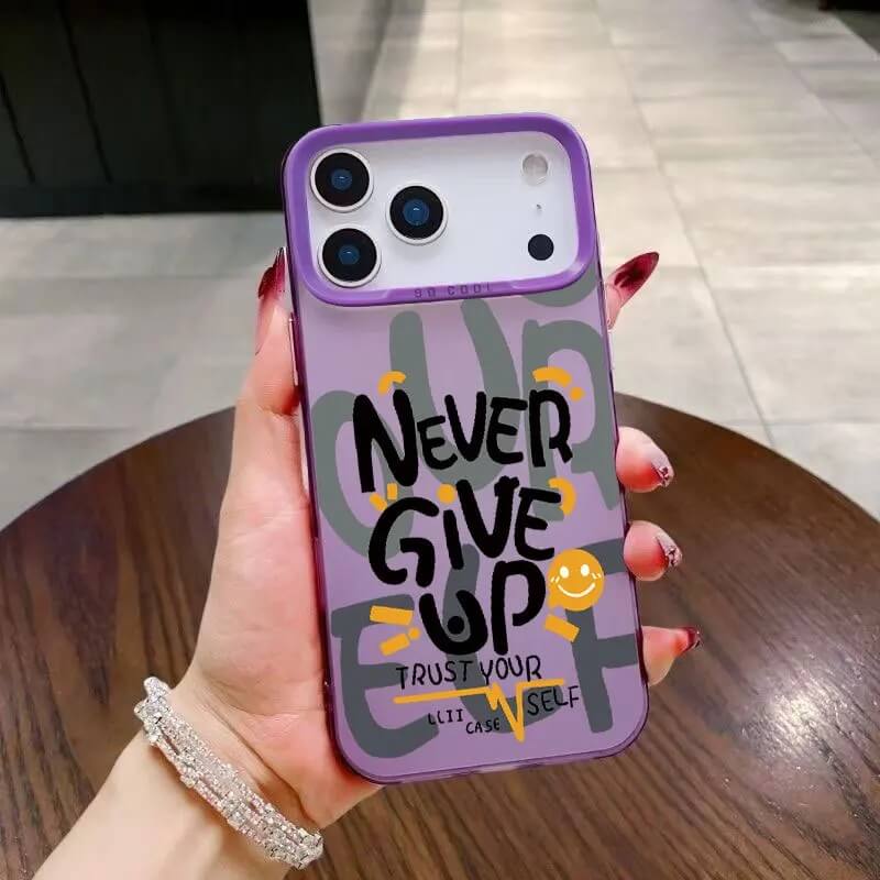 Purple Never Give Up Quote Phone Case Purple Never Give Up Quote Phone Case