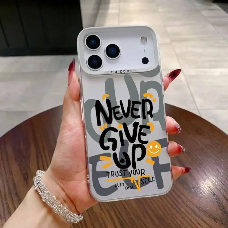 White Never Give Up Quote Phone Case White Never Give Up Quote Phone Case