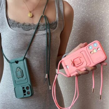 Crossbody Wallet Phone Case with Sliding Camera Cover & Stand