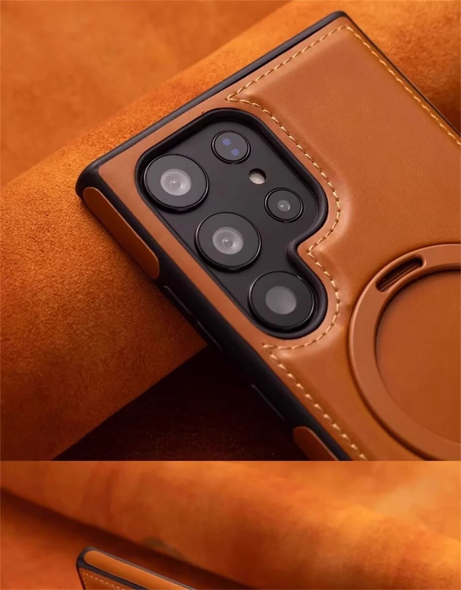 2. Leather Magnetic Ring Stand Case for s24, s25, s26 models 2. Leather Magnetic Ring Stand Case for s24, s25, s26 models