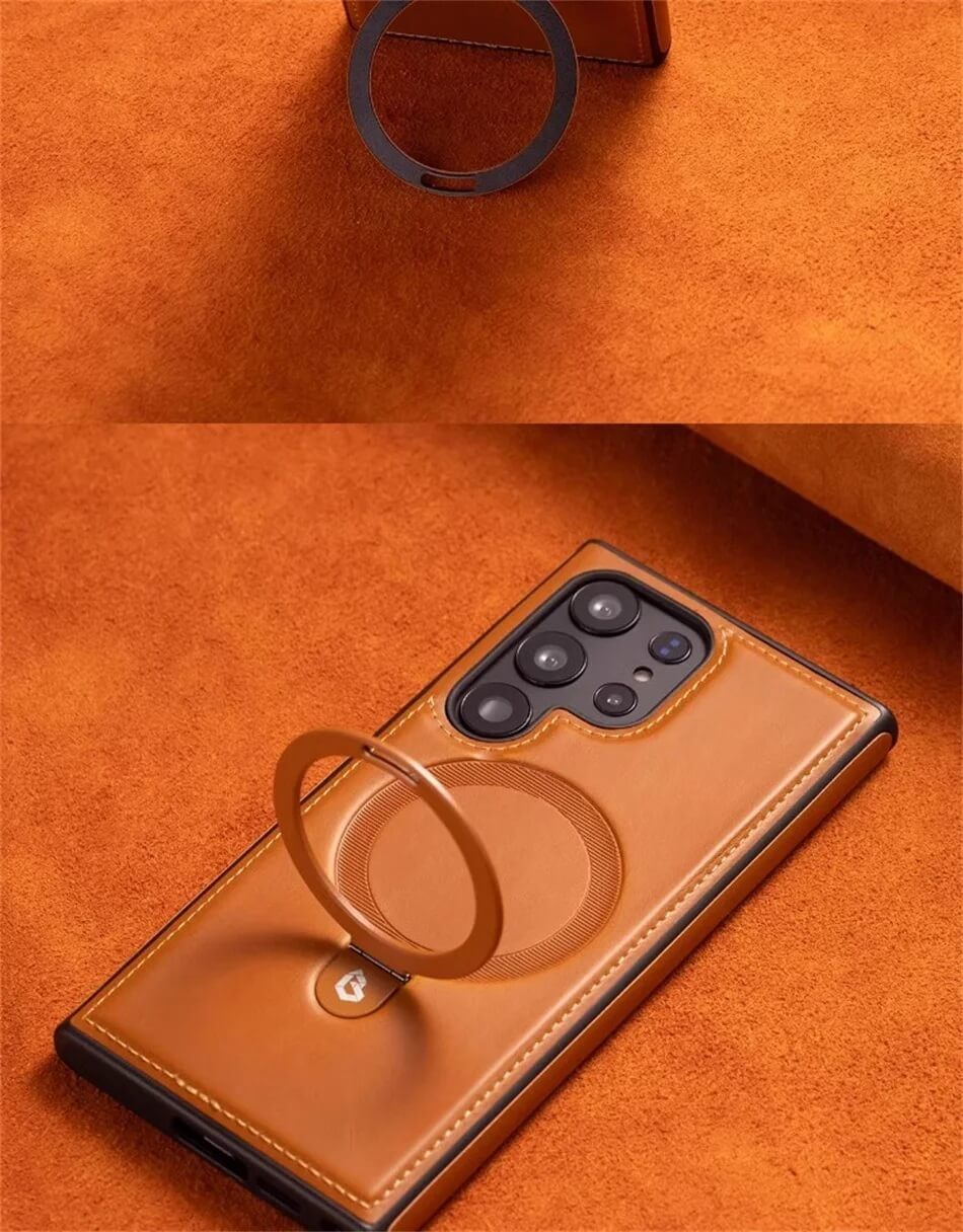 5. Leather Magnetic Ring Stand Samsung Case 5. Leather Magnetic Ring Stand Samsung Case