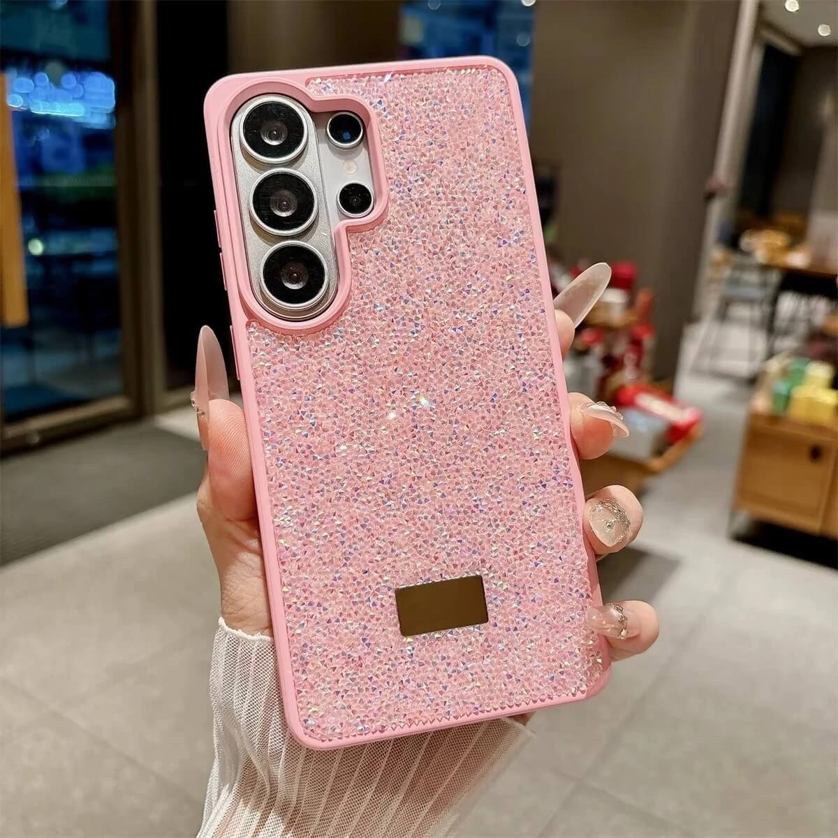 Pink Glitter Crystal Samsung Phone Case. Pink Glitter Crystal Samsung Phone Case.