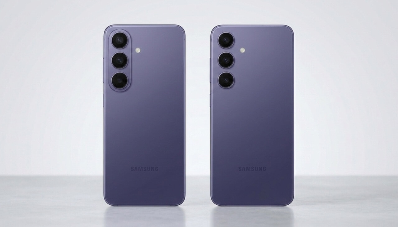 Samsung Galaxy S24 and Galaxy S26 rear design comparison showing body dimensions and camera layout differences affecting case compatibility