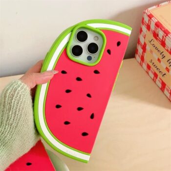 3D Watermelon Slice Shaped iPhone Case