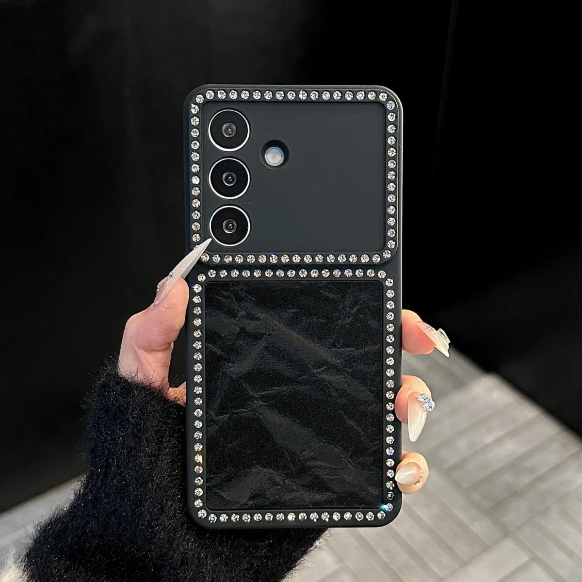 Black Snow Mountain Case with Rhinestone Frame Black Snow Mountain Case with Rhinestone Frame