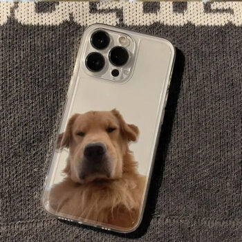 Close-Up Golden Retriever Selfie Clear iPhone Case