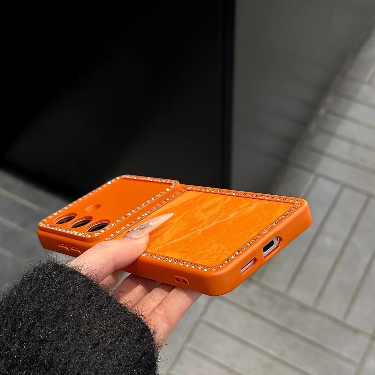 Snow Mountain Phone Case with Rhinestone Frame for Galaxy Snow Mountain Phone Case with Rhinestone Frame for Galaxy