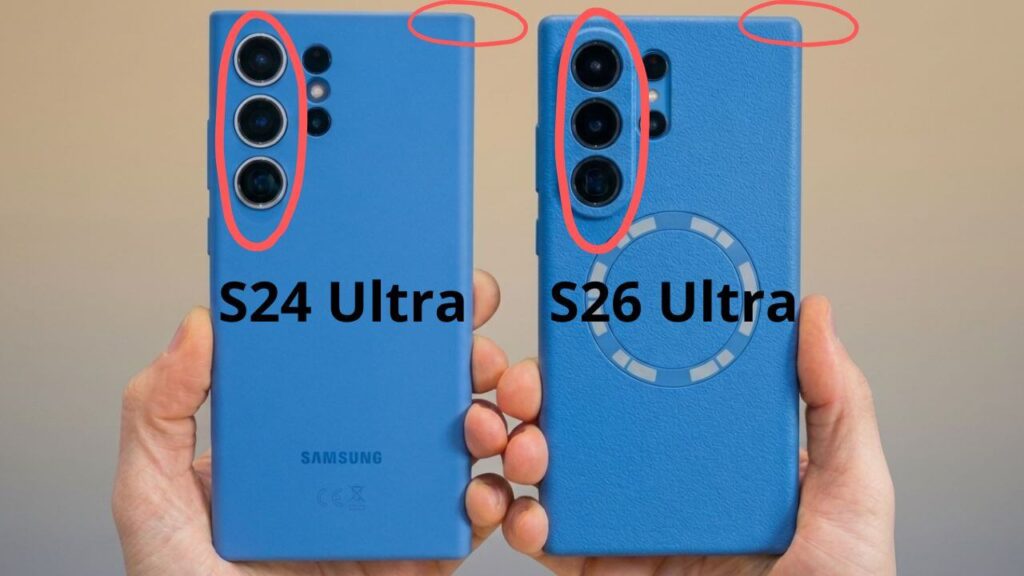Rear camera comparison between Samsung Galaxy S24 Ultra individual lens rings and Galaxy S26 Ultra integrated camera module Rear camera comparison between Samsung Galaxy S24 Ultra individual lens rings and Galaxy S26 Ultra integrated camera module