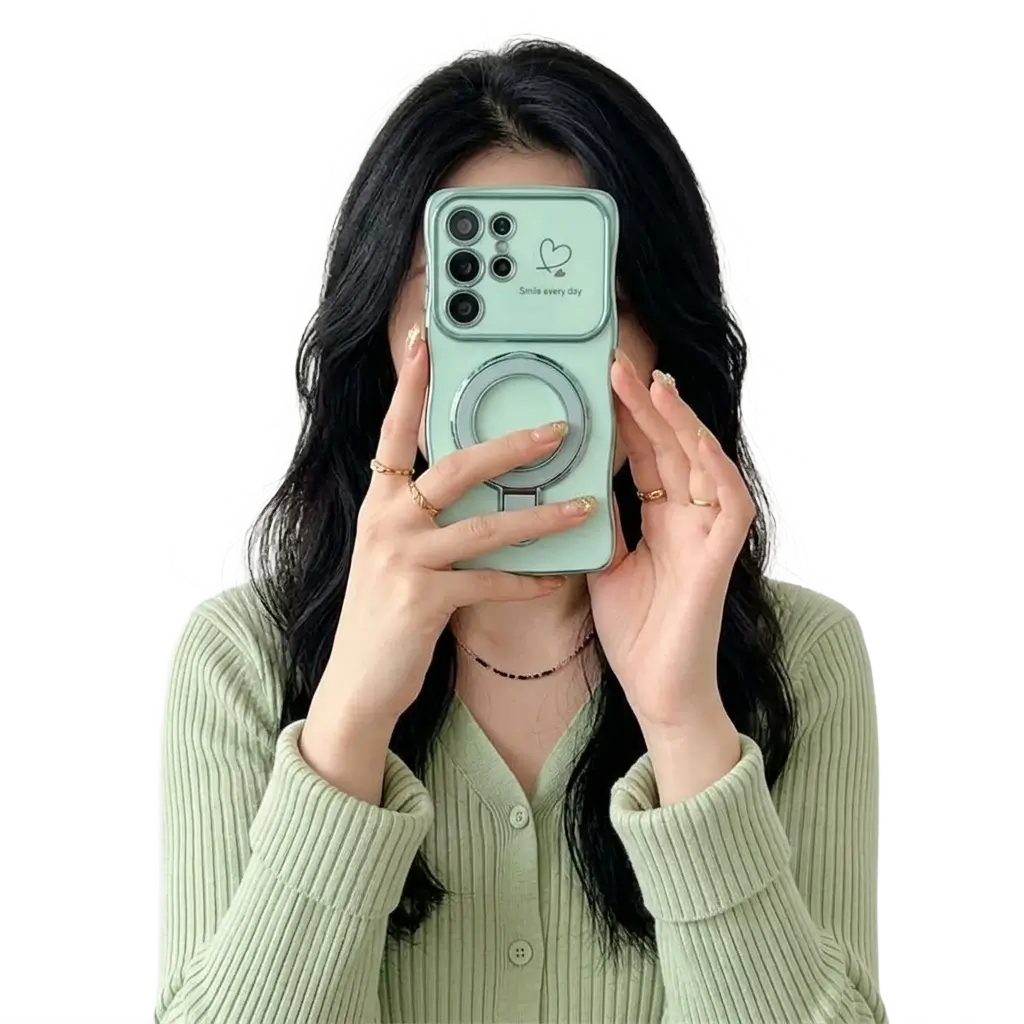 samsung magnetic ring phone case mint green