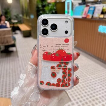 Floating Tomato Glitter Liquid iPhone Case