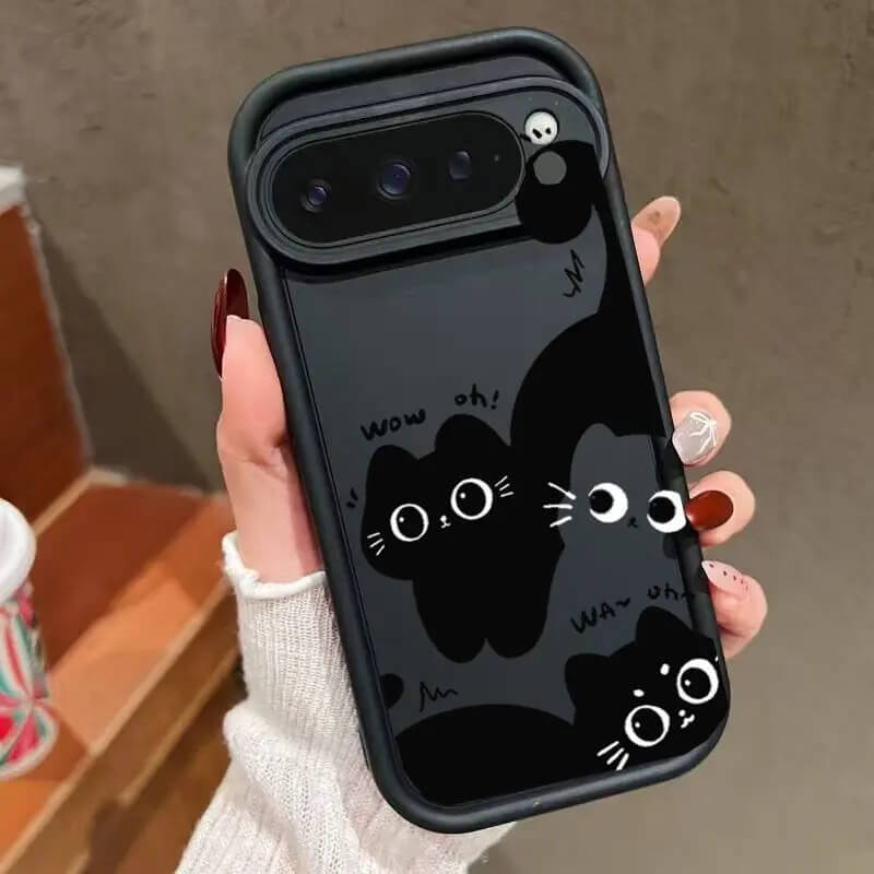 Wow Oh Black Cat Cartoon Case with Raised Camera Bar Frame Wow Oh Black Cat Cartoon Case with Raised Camera Bar Frame