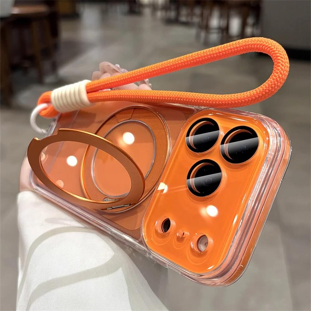 Crystal Clear Magnetic Ring Stand Case with Wrist Strap Crystal Clear Magnetic Ring Stand Case with Wrist Strap