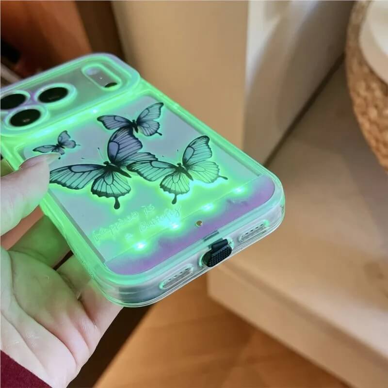 LED Color Changing Butterfly iPhone Case with Tap Control LED Color Changing Butterfly iPhone Case with Tap Control