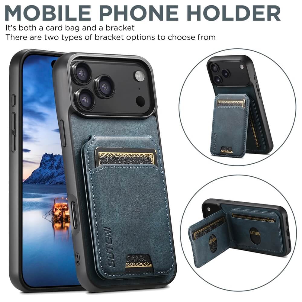 Magnetic Card Wallet Stand Case with Smooth Leather Texture Magnetic Card Wallet Stand Case with Smooth Leather Texture