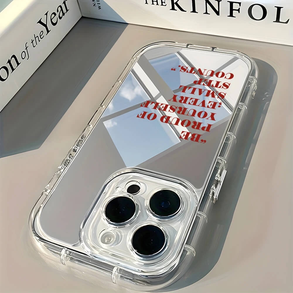 Be Proud Of Yourself Red Quote Mirror Case for iPhones Be Proud Of Yourself Red Quote Mirror Case for iPhones
