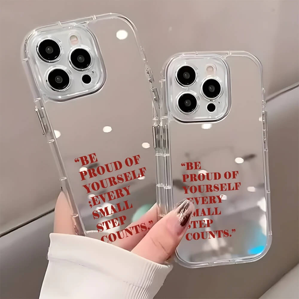 Be Proud Of Yourself Red Quote Mirror Phone Case Be Proud Of Yourself Red Quote Mirror Phone Case