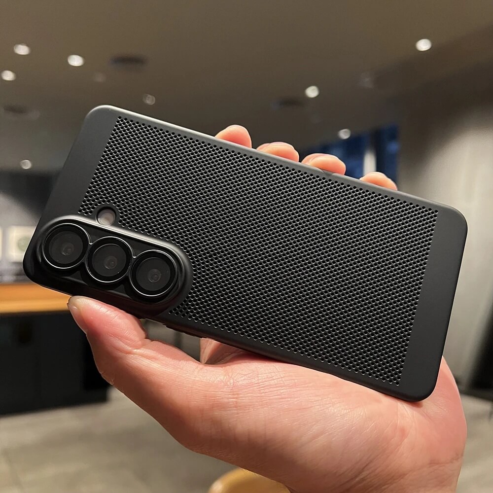 Black Perforated Cooling Case with Lens Protectors Black Perforated Cooling Case with Lens Protectors