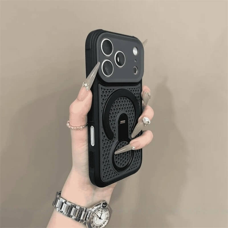 Black Ventilated Magnetic Ring Stand iPhone Case Black Ventilated Magnetic Ring Stand iPhone Case