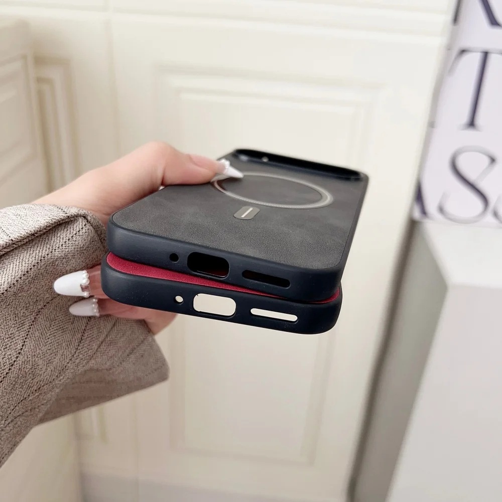 Frosted PU Leather Magnetic Charging Case Frosted PU Leather Magnetic Charging Case