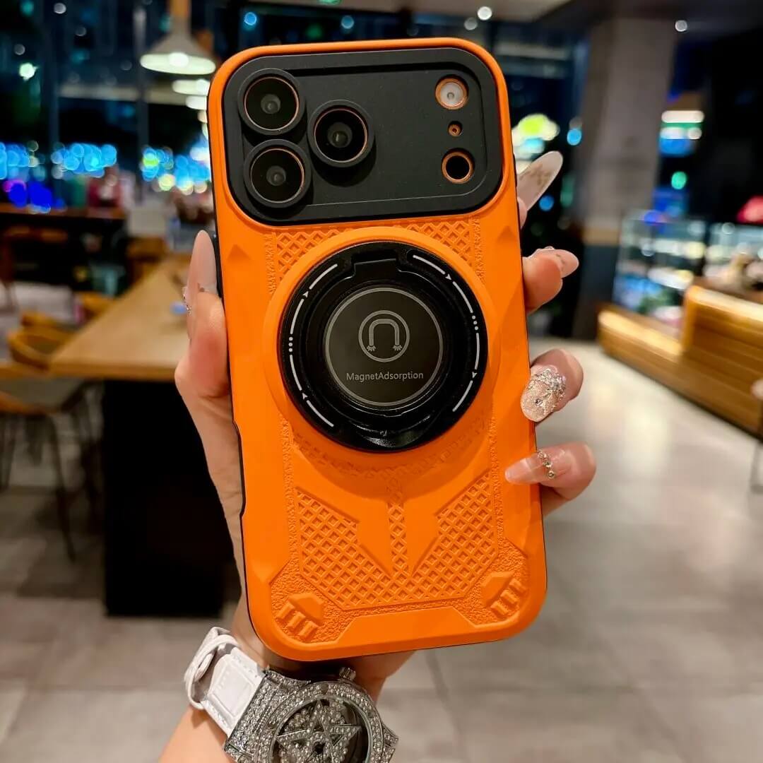 Orange Shockproof Armor Magnetic Stand iPhone Case Orange Shockproof Armor Magnetic Stand iPhone Case