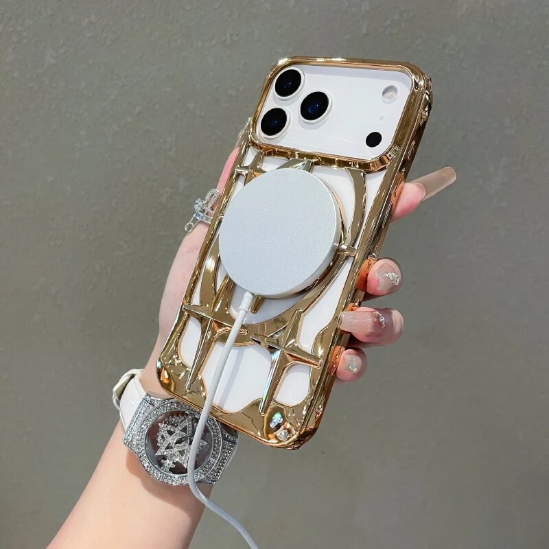 Plated Compass Star Hollow Magnetic Case Plated Compass Star Hollow Magnetic Case