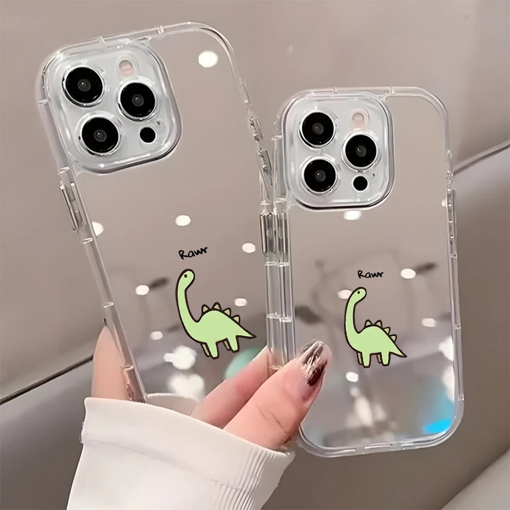 Rawr Green Dinosaur Mirror Case for iPhones Rawr Green Dinosaur Mirror Case for iPhones