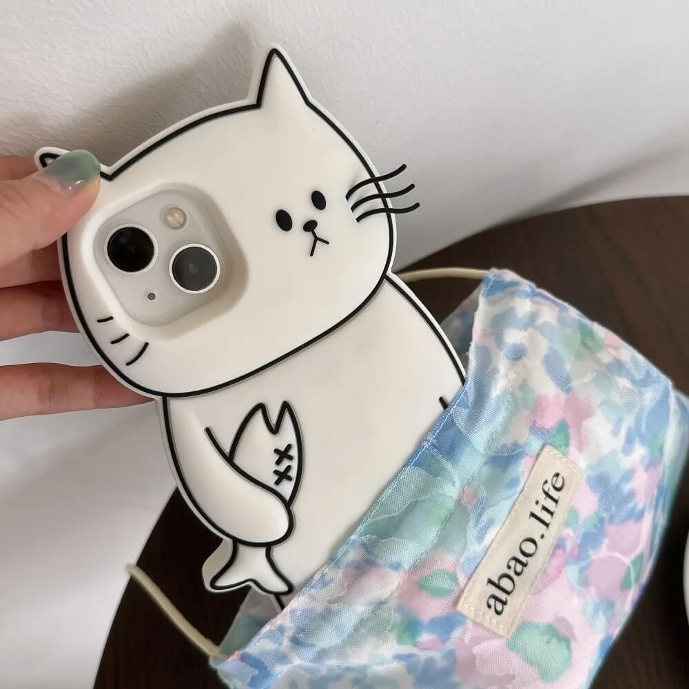 3D White Cat Shaped Case 3D White Cat Shaped Case