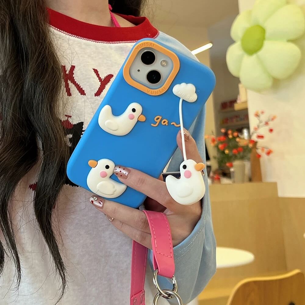 Blue 3D Duck Pendant iPhone Case Blue 3D Duck Pendant iPhone Case
