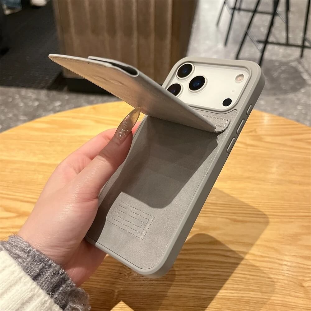 Folding Back Wallet iPhone Case with Kickstand Folding Back Wallet iPhone Case with Kickstand