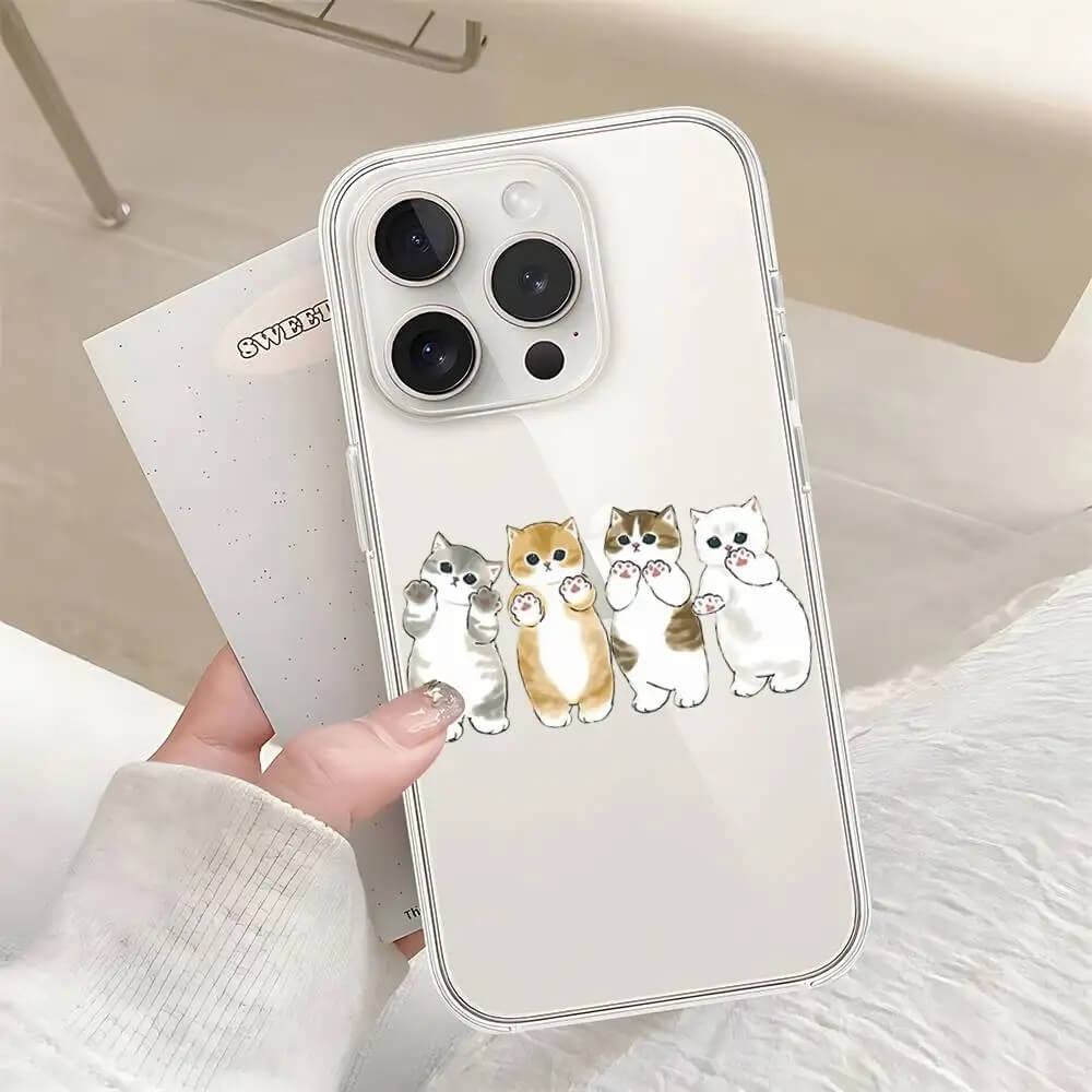 Four Cute Cats Clear iPhone Case Four Cute Cats Clear iPhone Case