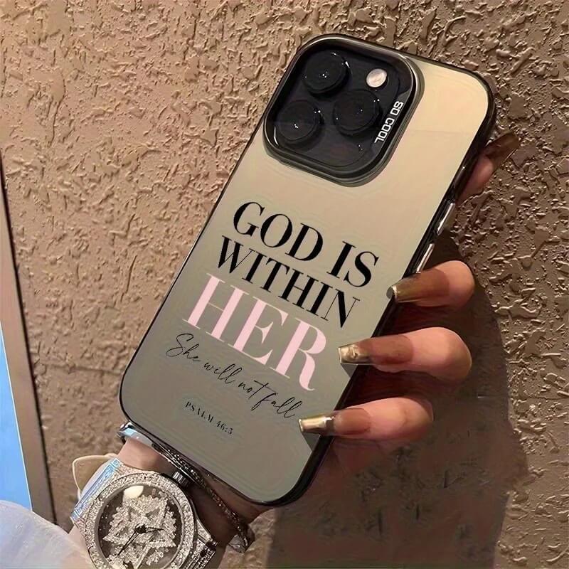 God Is Within Her She Will Not Fal Electroplated iPhone Case God Is Within Her She Will Not Fal Electroplated iPhone Case