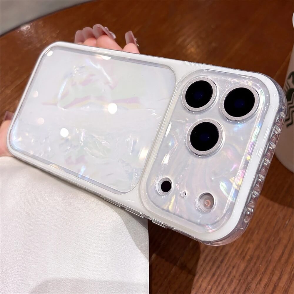 Iridescent Mother of Pearl iPhone Case with Clear Bumper Iridescent Mother of Pearl iPhone Case with Clear Bumper