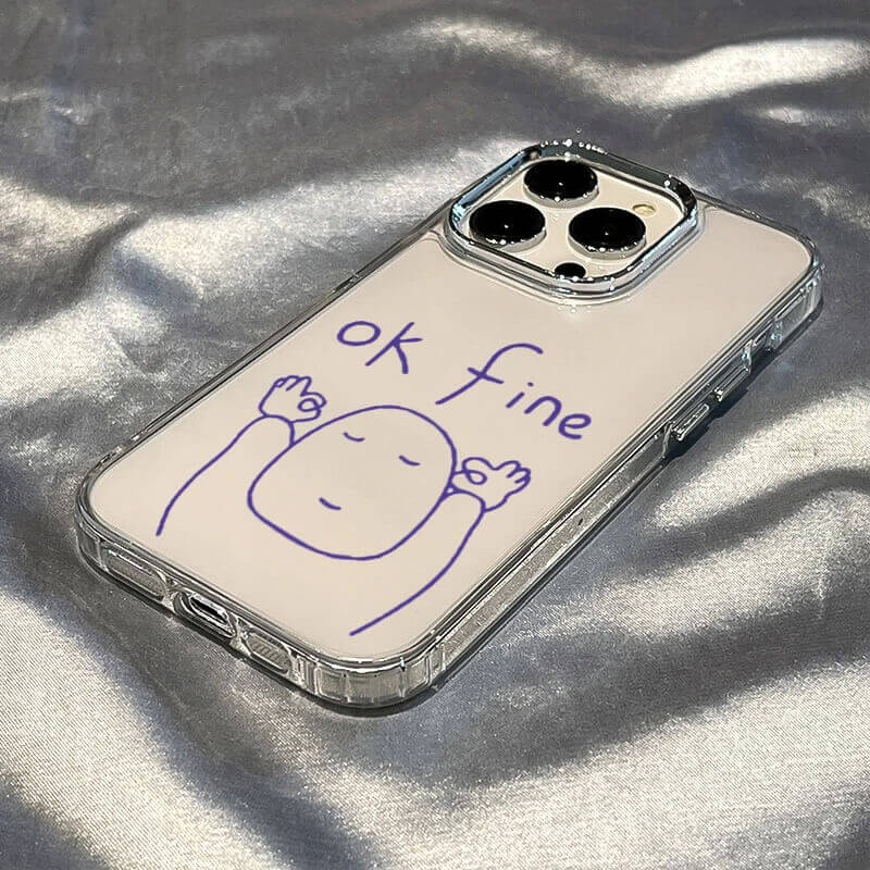 OK Fine Meme Line Art Clear Case OK Fine Meme Line Art Clear Case