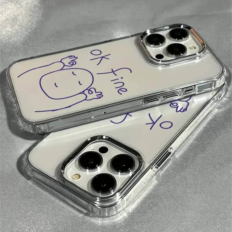 OK Fine Meme Line Art Clear iPhone Case OK Fine Meme Line Art Clear iPhone Case