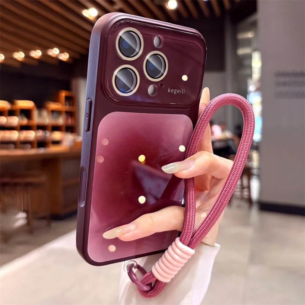 Sorbet Gradient Glossy iPhone Case with Wrist Strap