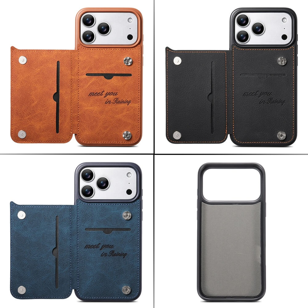 Stitched Flip Wallet Stand Case with Card Slots for iPhone 17 16 15 Series Stitched Flip Wallet Stand Case with Card Slots for iPhone 17 16 15 Series