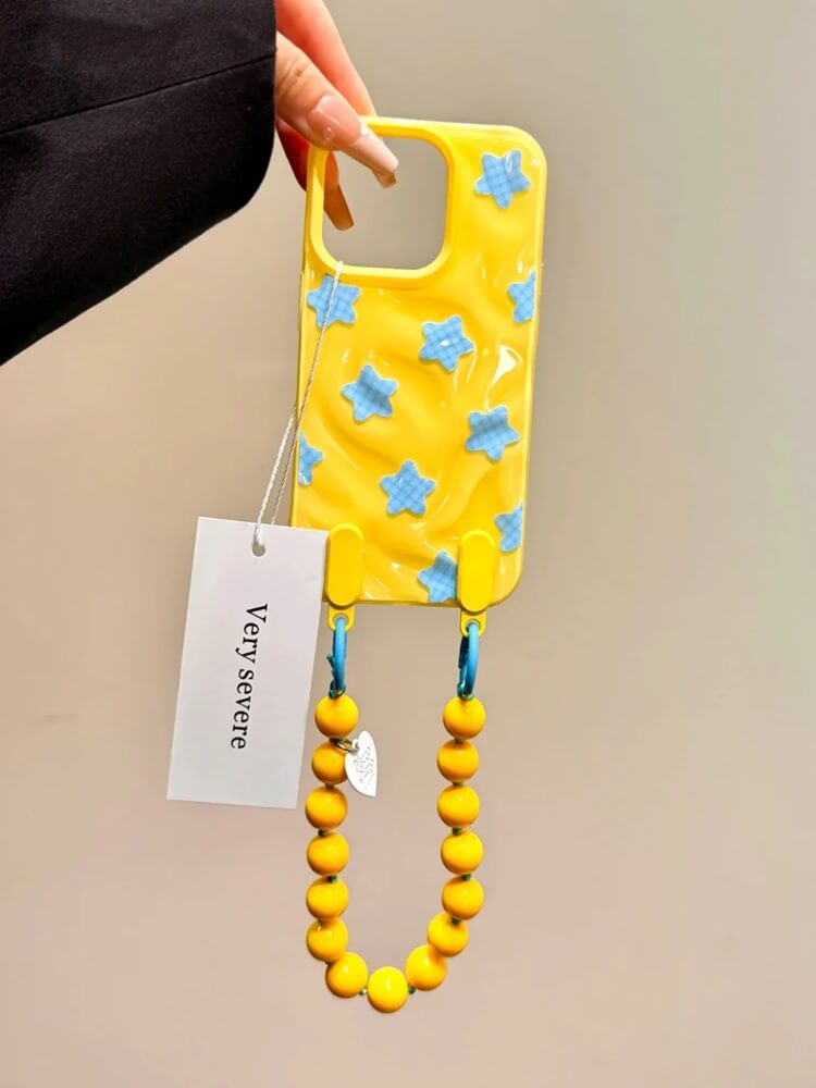 Wavy Gingham Star iPhone Case with Beaded Wrist Strap Wavy Gingham Star iPhone Case with Beaded Wrist Strap