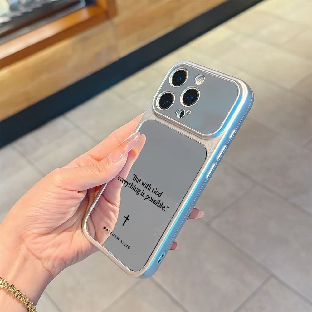 With God Everything Is Possible Bible Verse Mirror Case With God Everything Is Possible Bible Verse Mirror Case