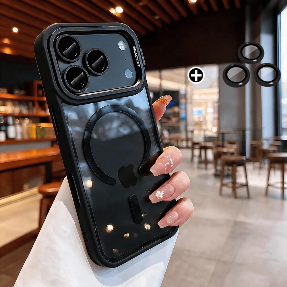 Black Magnetic Stand Camera Protector iPhone 18 Pro Max Case Black Magnetic Stand Camera Protector iPhone 18 Pro Max Case