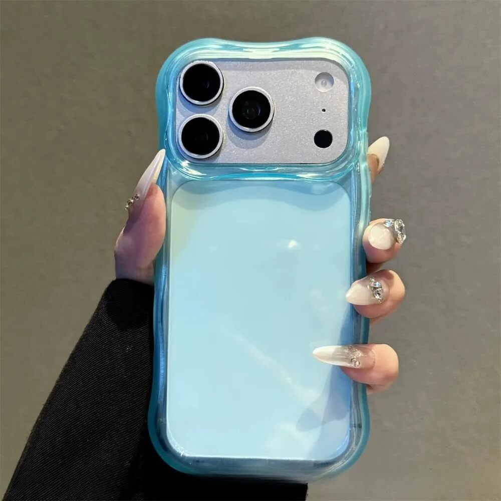 Blue Wavy Edge Translucent iPhone Case Blue Wavy Edge Translucent iPhone Case