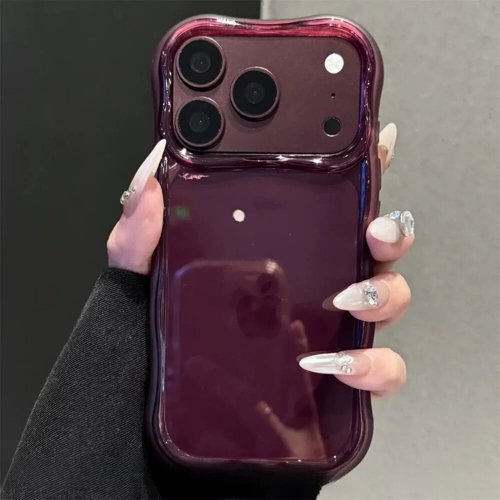 Burgundy Wavy Edge Translucent iPhone Case Burgundy Wavy Edge Translucent iPhone Case