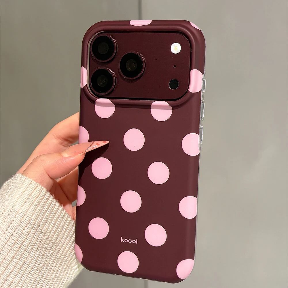 Burgundy iPhone Case with Large Polka Dots Burgundy iPhone Case with Large Polka Dots