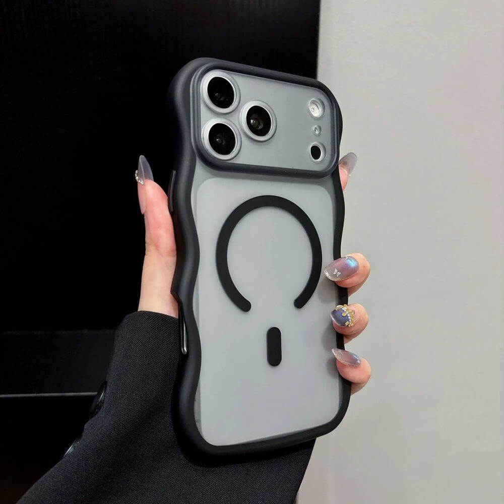 Candy Color Translucent Magnetic iPhone Case with Wavy Edges Candy Color Translucent Magnetic iPhone Case with Wavy Edges