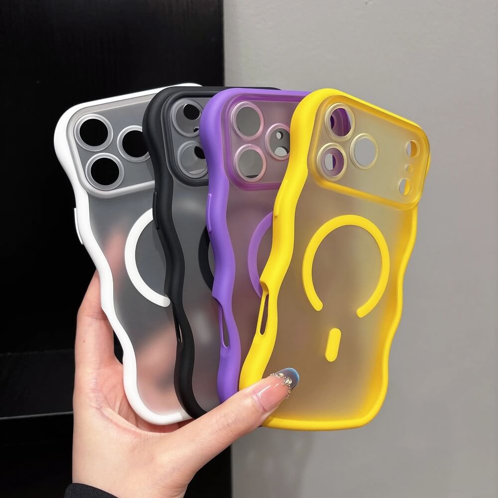 Candy Color Wavy Edge Translucent Magnetic iPhone Case Candy Color Wavy Edge Translucent Magnetic iPhone Case