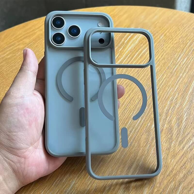 Clear Magnetic Case for iPhone 18 Series with Gray Frame Clear Magnetic Case for iPhone 18 Series with Gray Frame