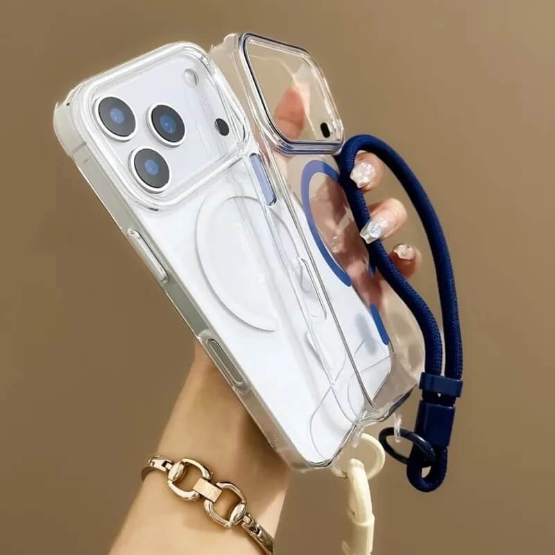 Clear Magnetic Case with Detachable Wrist Cord Clear Magnetic Case with Detachable Wrist Cord
