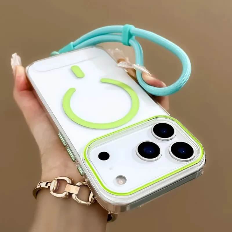 Clear Magnetic Phone Case with Detachable Wrist Cord Clear Magnetic Phone Case with Detachable Wrist Cord