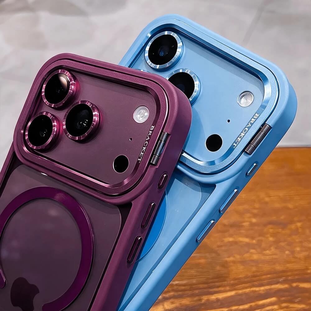 Clear Magnetic iPhone 18 Pro Max Case with Metal Camera Stand Clear Magnetic iPhone 18 Pro Max Case with Metal Camera Stand