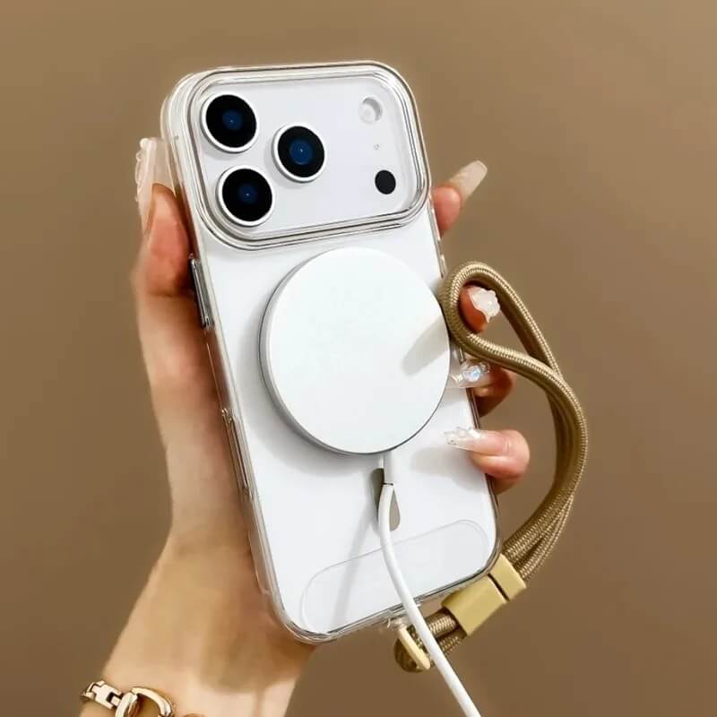 Clear Magnetic iPhone Case with Detachable Wrist Cord Clear Magnetic iPhone Case with Detachable Wrist Cord